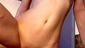 Petite Teen Maiskii Masturbates with Dildo in Tight Shaved Pussy at Home.