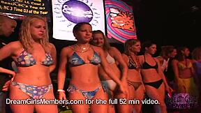 Girl foam party packed with hot wet bikinis at wild spring break