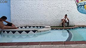 I Go to Pool with Wife, She’s on Phone, Doesn’t See Me Fuck Her Stepsister Nearby