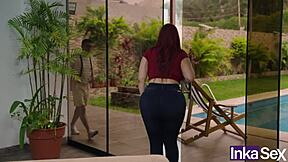 My stepmom and her busty milf friend help me overcome shyness.