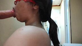 Yo, watch this Asian cumslut suck cock like a pro!