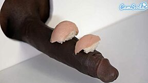Wow, Big Tit Lesbian Milfs Devour Sushi at Glory Hole! BBC Blowjob with Cute Asian Teen Rocks