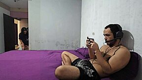 My husband ignores me for games, so I screw his best friend right in front. Risky sex unfolds!