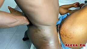 Big ass 18yo ebony creams on huge shaft