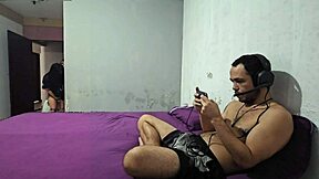 My husband ignores me for games, so I screw his best friend right in front. Risky sex unfolds!