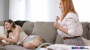my stepmom tickles me til i squirt a bit in shorts, oops