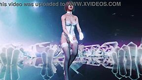 damn, elegant milf ashley graham dances in white lingerie!