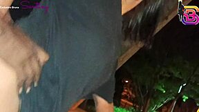 call center girl caught in the park with a huge guy on the street
