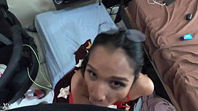 Daisy Ladyboy Fucks in Red Stockings Hard