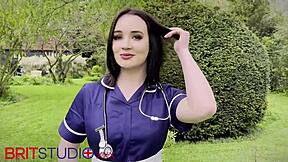 Naughty Nurse Eats Cum on Break! First Time Facial Explodes!