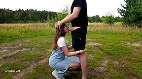 i get throated outdoors and swallow hot cum in public