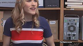 Wow! Officer Slams Tight Teen Pussy in Storage Room Caught on Cam