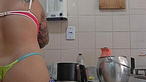 I Crave a Thick Shaft Deep Inside Me While Washing Dishes at Home