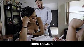 roughuse teen shows stepdad her flexible friend lina flex bella jane