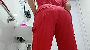 Wow! Amateur Camera Catches Nurse Peeing in Public Bathroom
