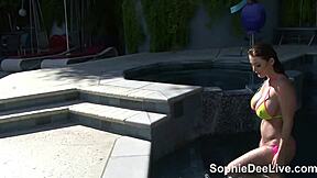 wow, check big tit sophie dee in micro bikini masturbation!