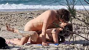 beach sex ignites wild passion, can you spot her squirting at 7:40 and 13:25?