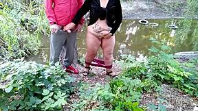 hey, check this hot handjob and cumshot compilation with chubby amateurs outdoors!