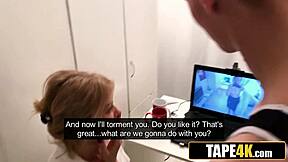 hot blonde mature tutor blackmailed into meeting her student's wild needs