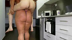 lifting and carrying the old man while making him squirt in a wild session
