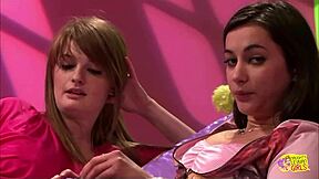 Two naughty lesbians lick wet cunts eagerly