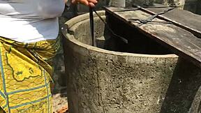 Dirty Bitch Bent Over and Fucked Hard During Outdoor Laundry