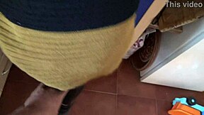 Stepmother Finally Reveals Hairy Pussy to Desperate Stepson