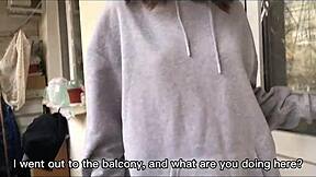 she watched me jerk on the balcony