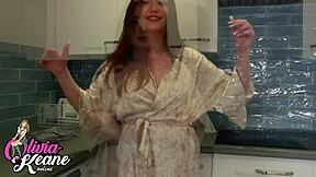 Teen welcomes you home from work for quick fun. Get ready for raw action.