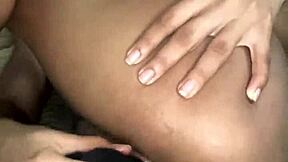 small wet pussy feels amazing with big black dildo inside