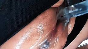 Damn, my cunt pig ruined my cam punishing my huge wolf pussy! Full-on destruction