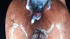 Damn, my cunt pig ruined my cam punishing my huge wolf pussy! Full-on destruction