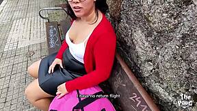 Damn! Latina Teen Fucks Stranger for Cash in Public!
