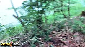Man, this tattooed young chick bangs a stranger in the woods after smoking weed!