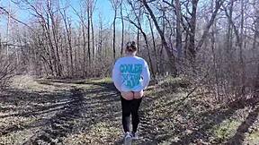 Fucked hard outside while a drone caught every wild moment