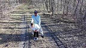 Fucked hard outside while a drone caught every wild moment