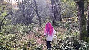 In the forest, I dominated a teen with rough sex and spanking. She squirted as I finished in her mouth.