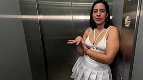 Latina Milf Neighbor Craves Young BBC in Office Elevator. She Begs for Raw Creampie with Kylei Ellish and Sr Matamorros