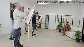 an artist ambra dolce takes 7on1 bwc with rough atm, dap, gapes, and pee drink