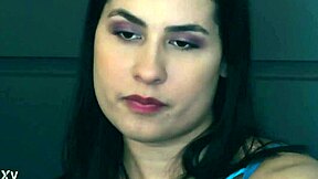 Brunette Slave Gags on Deepthroat in Bondage Session