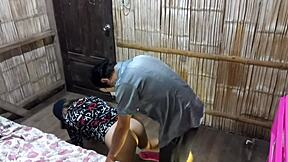 Madrastra drains hijastro's load during husband's sexual crisis