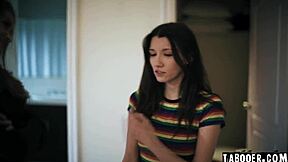Gizelle Blanco catches Maya Woulfe and Hazel Moore hiding in the room, watching Maya with curious eyes. It’s a sneaky moment of pure interest!