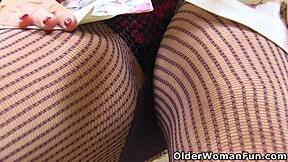 i love how granny savana flaunts in fishnet tights