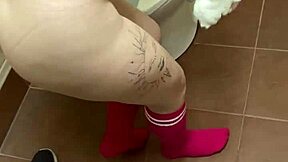 Cute Pink Sock Freak with Blonde Hair