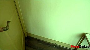 Blindfolded petite step daughter fucks daddy hard!