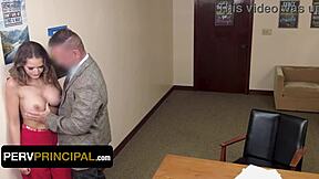 Soccer Stepmom Deepthroats Principal's Monster Cock in Office to Save Stepson from Expulsion