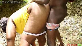 Aunty Bent Over for Outdoor Creampie