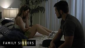 uh, rebellious stepdaughter seduces stepbrother to prove breaking rules feels way better with wet pussy spreading and sloppy blowjob