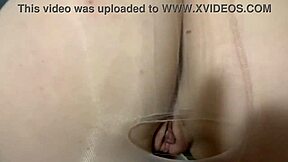 Virgin In Pantyhose Getting Fucked Hard Through A Hole In The Pantyhose Doggystyle Footjob Blowjob With Pantyhose
