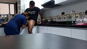 i totally convinced that hot employee to get down and dirty fucking in the kitchen part 1